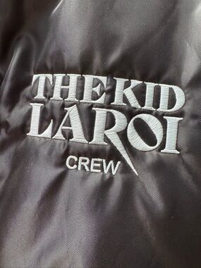 THE KID LAROI Crew Embroidered Jacket - Black with White Logo